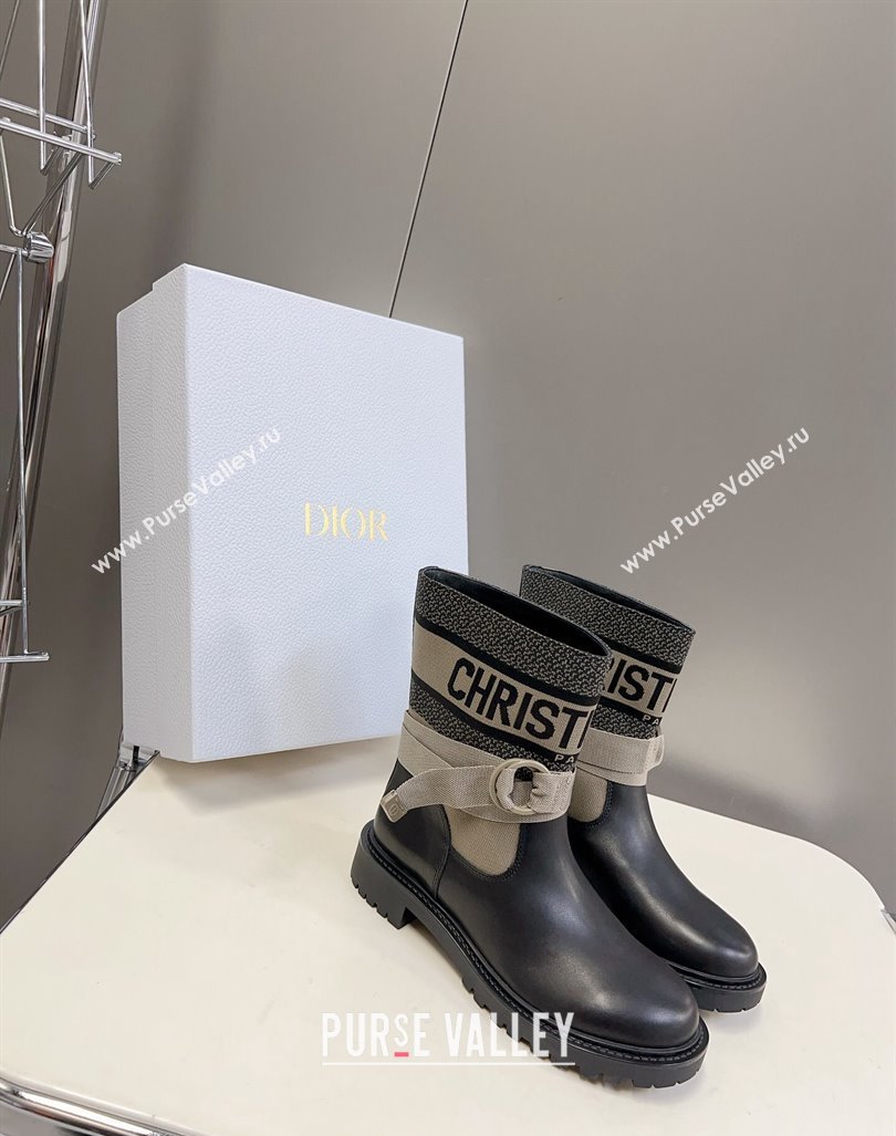Dior D-Major Ankle Boots in Technical Fabric Taupe 2023 (modeng-23092230)