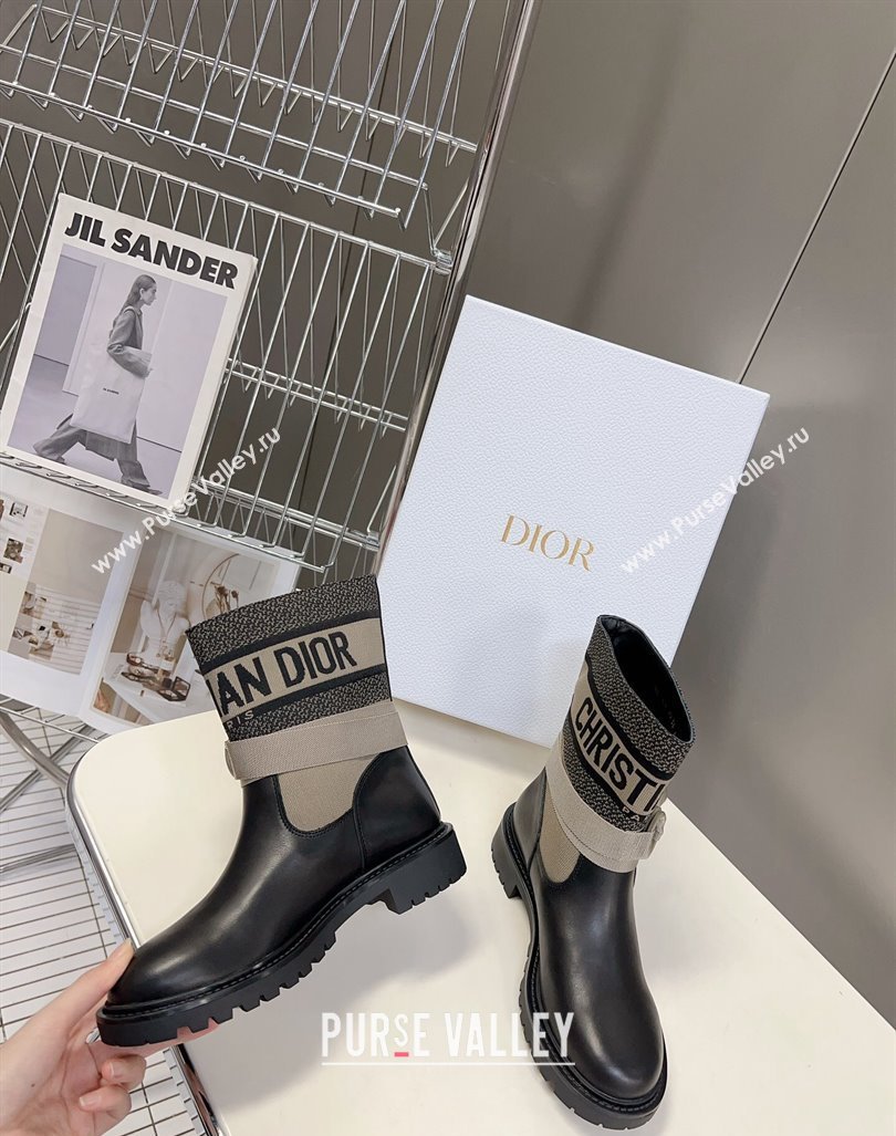 Dior D-Major Ankle Boots in Technical Fabric Taupe 2023 (modeng-23092230)