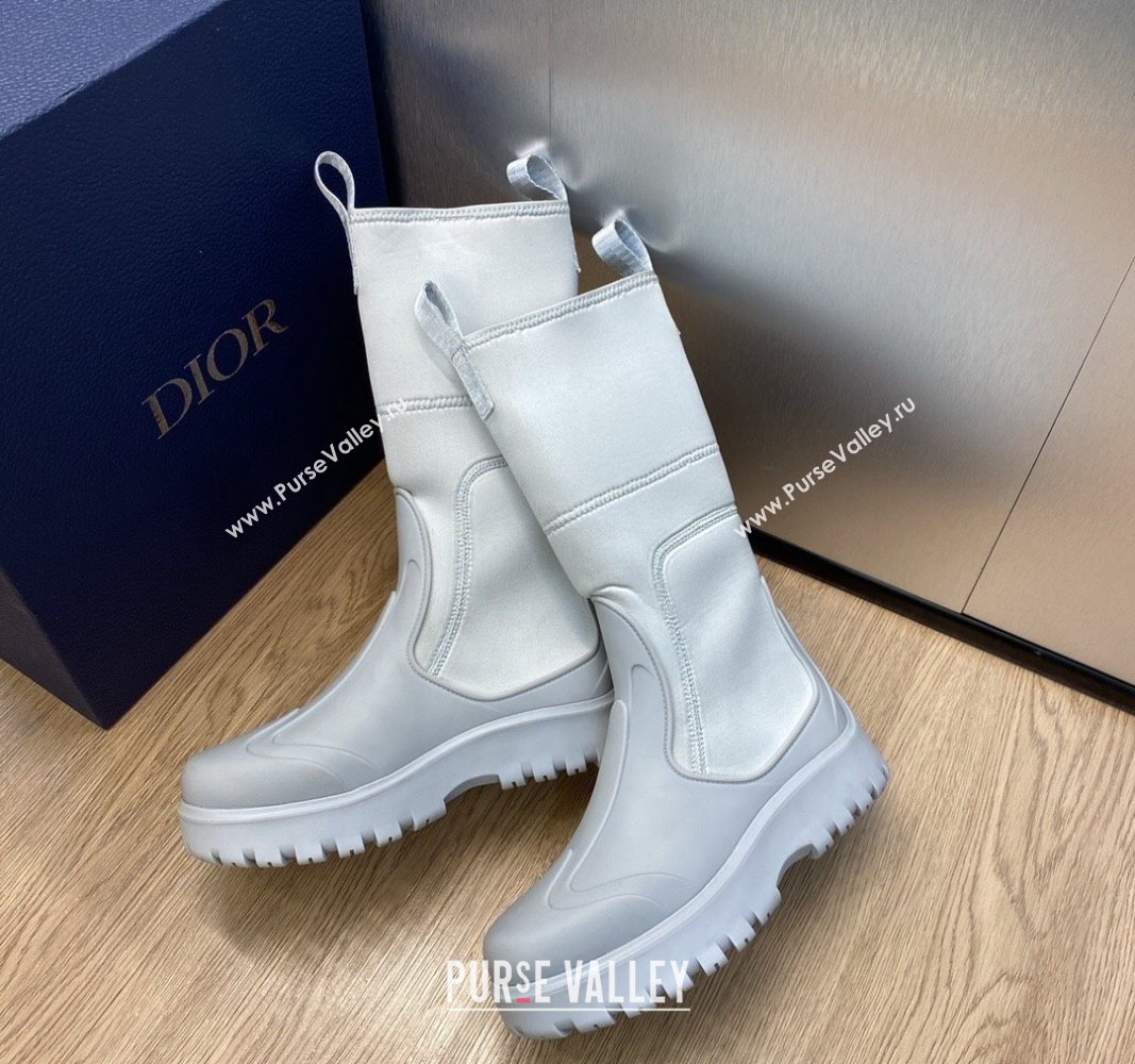 Dior Garden Rubber Women/Men Rain Boots Light Gray 2023 (jincheng-23092212)