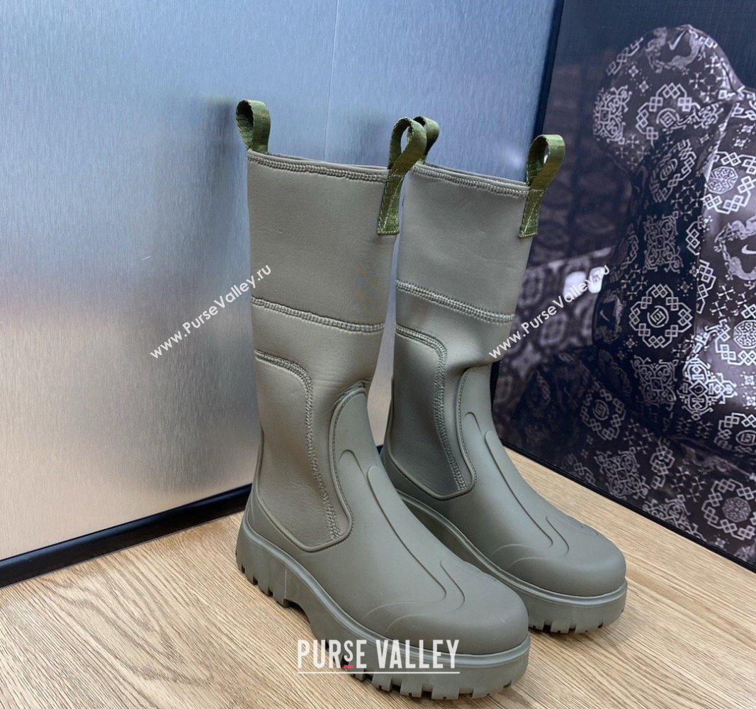 Dior Garden Rubber Women/Men Rain Boots Khaki Green 2023 (jincheng-23092214)