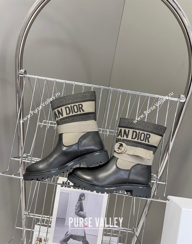 Dior D-Major Ankle Boots in Technical Fabric Taupe 2023 (modeng-23092230)