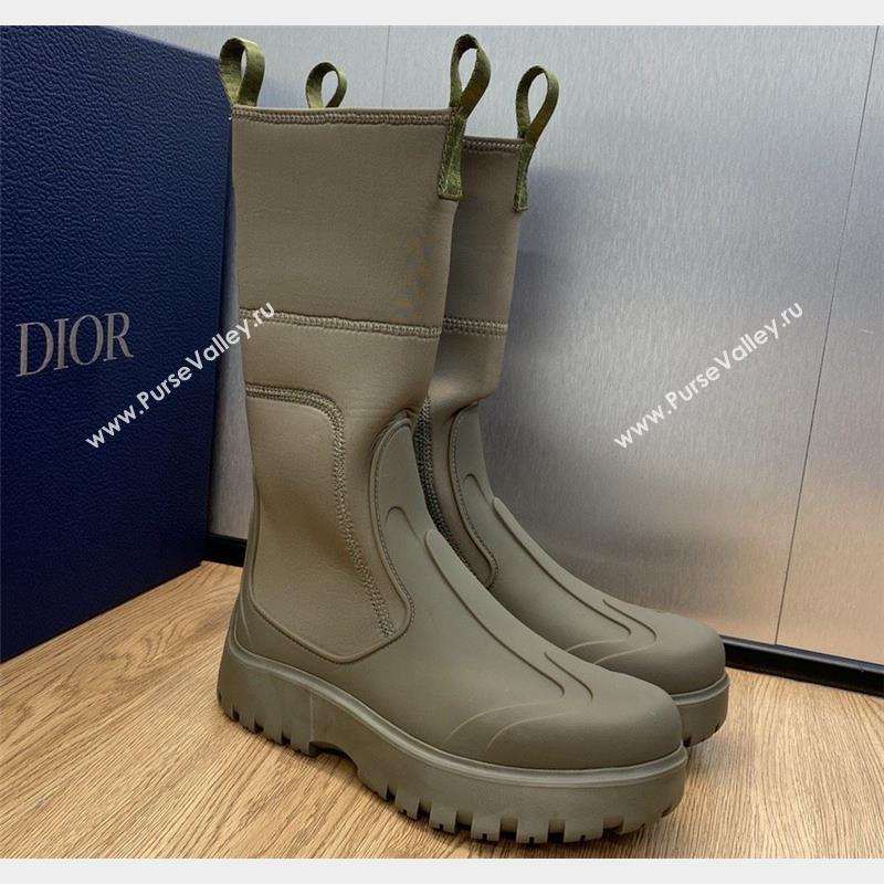 Dior Garden Rubber Women/Men Rain Boots Khaki Green 2023 (jincheng-23092214)