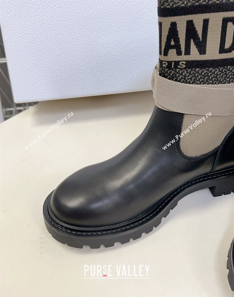 Dior D-Major Ankle Boots in Technical Fabric Taupe 2023 (modeng-23092230)