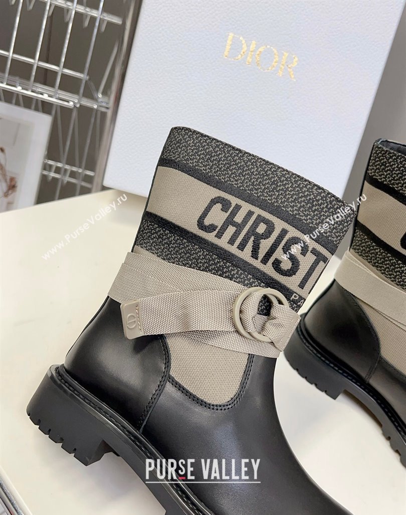 Dior D-Major Ankle Boots in Technical Fabric Taupe 2023 (modeng-23092230)
