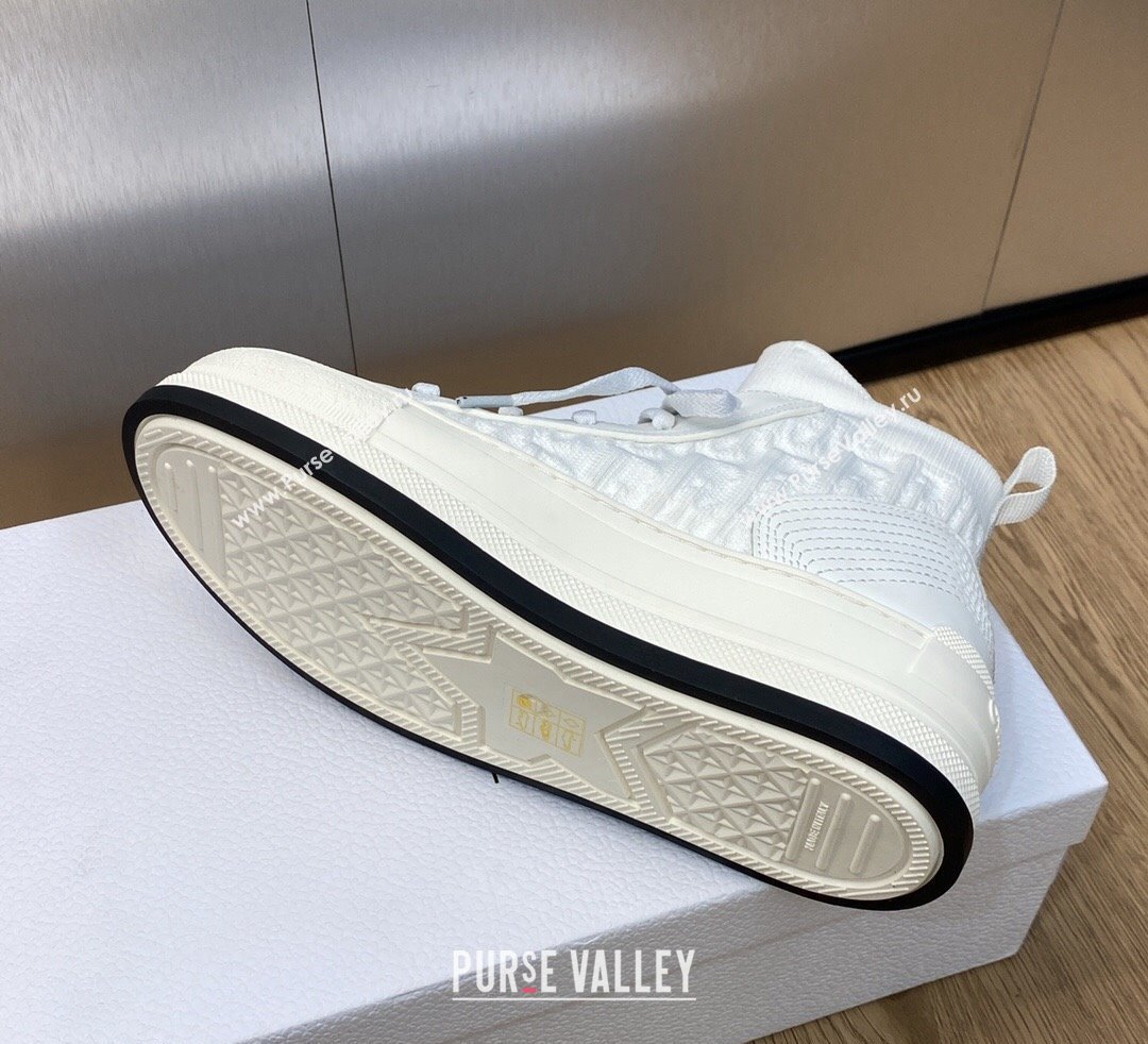 DIOR WalknDior Platform High Top Sneakers in Macrocannage Technical Mesh White 2023 (jincheng-23092506)
