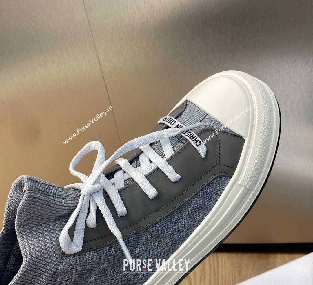 DIOR WalknDior Platform High Top Sneakers in Macrocannage Technical Mesh Gray 2023 (jincheng-23092507)
