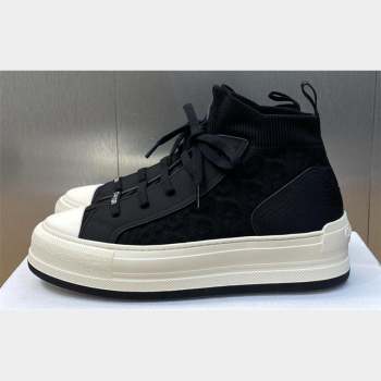 DIOR WalknDior Platform High Top Sneakers in Macrocannage Technical Mesh Black 2023 (jincheng-23092505)