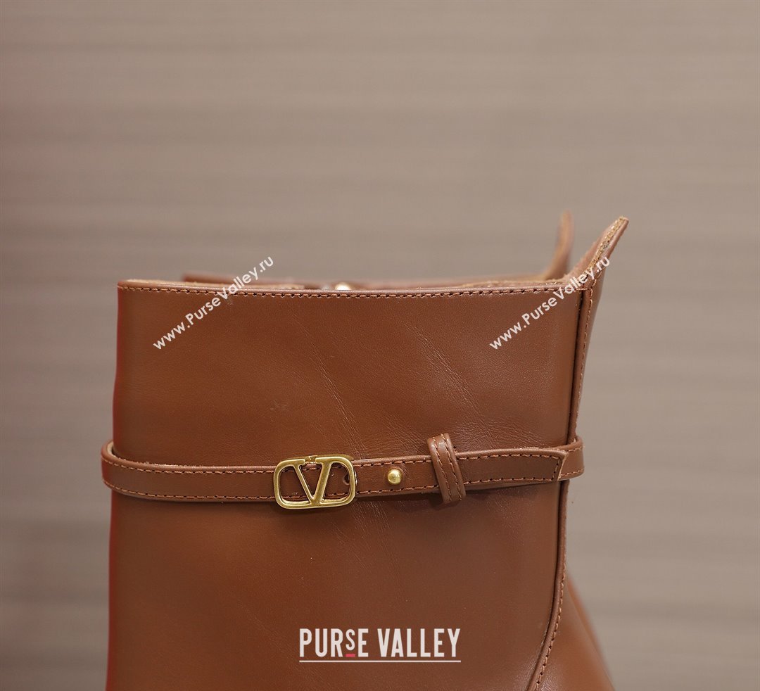 Valentino Heel 15.5cm Platform 4cm Tan-Go platform ankle boots in calfskin Brown 2023 (hongyang-23092613)
