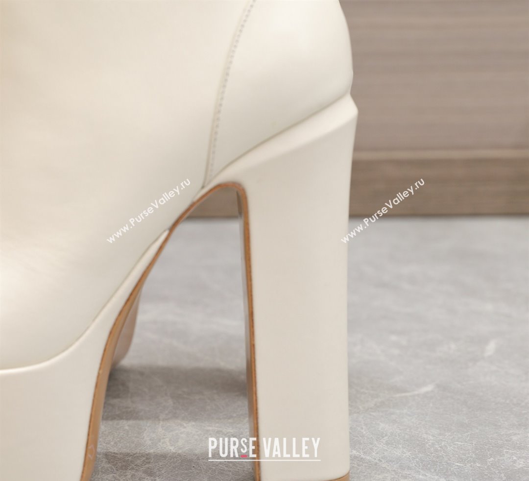 Valentino Heel 15.5cm Platform 4cm Tan-Go platform ankle boots in calfskin White 2023 (hongyang-23092612)