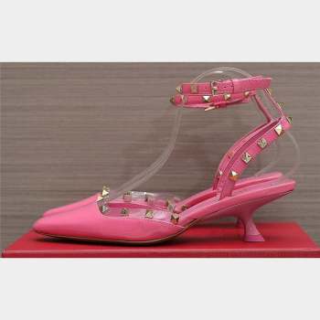 Valentino Heel 5cm Rockstud Couture Pumps in patent leather Pink (hongyang-23101238)