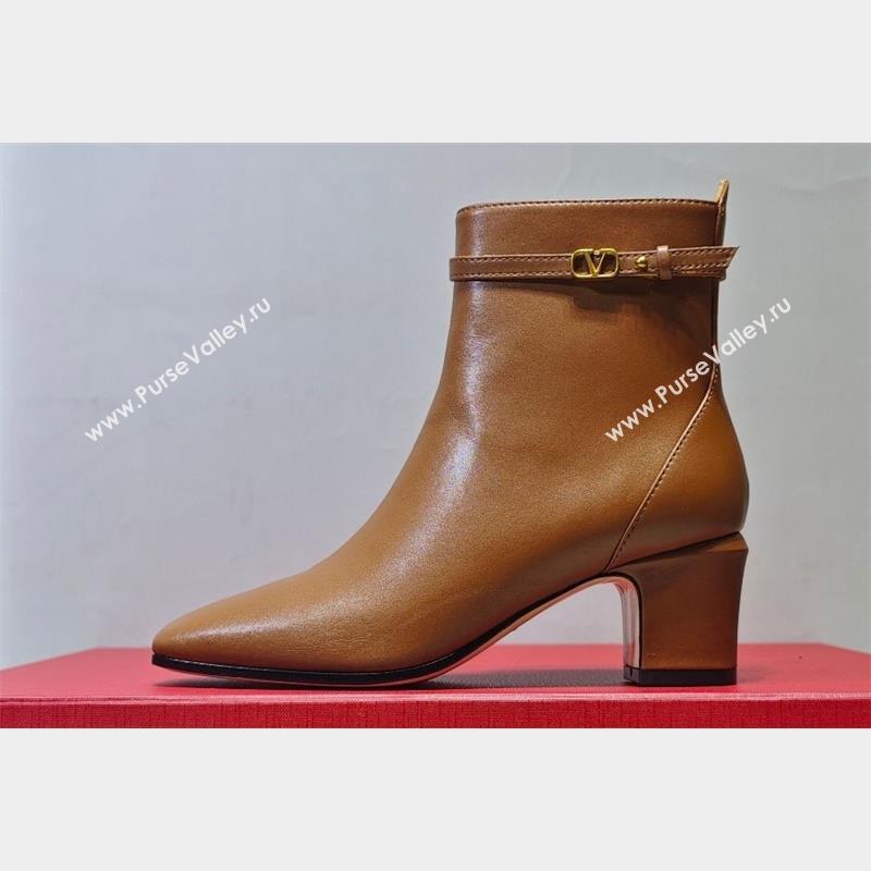 Valentino Heel 4.5cm Tan-Go Ankle boots in calfskin leather Brown 2023 (hongyang-23092608)