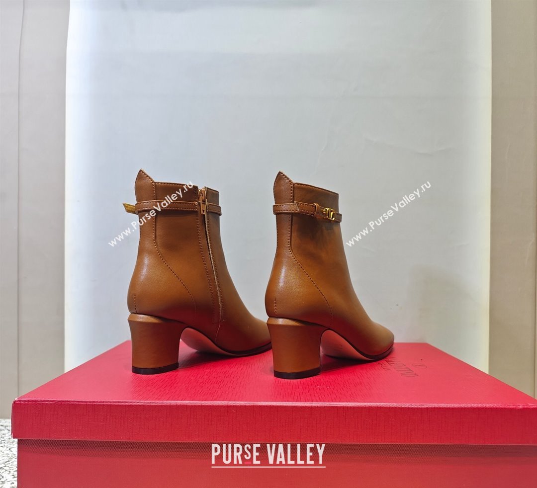 Valentino Heel 4.5cm Tan-Go Ankle boots in calfskin leather Brown 2023 (hongyang-23092608)