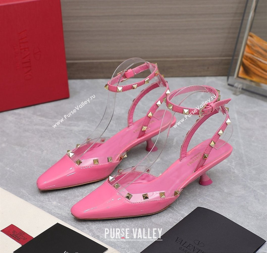 Valentino Heel 5cm Rockstud Couture Pumps in patent leather Pink (hongyang-23101238)