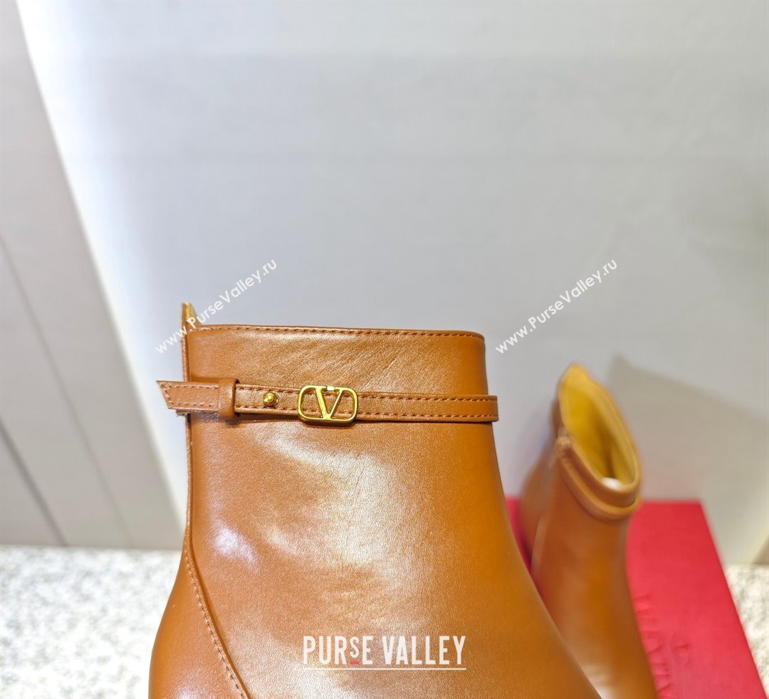 Valentino Heel 4.5cm Tan-Go Ankle boots in calfskin leather Brown 2023 (hongyang-23092608)