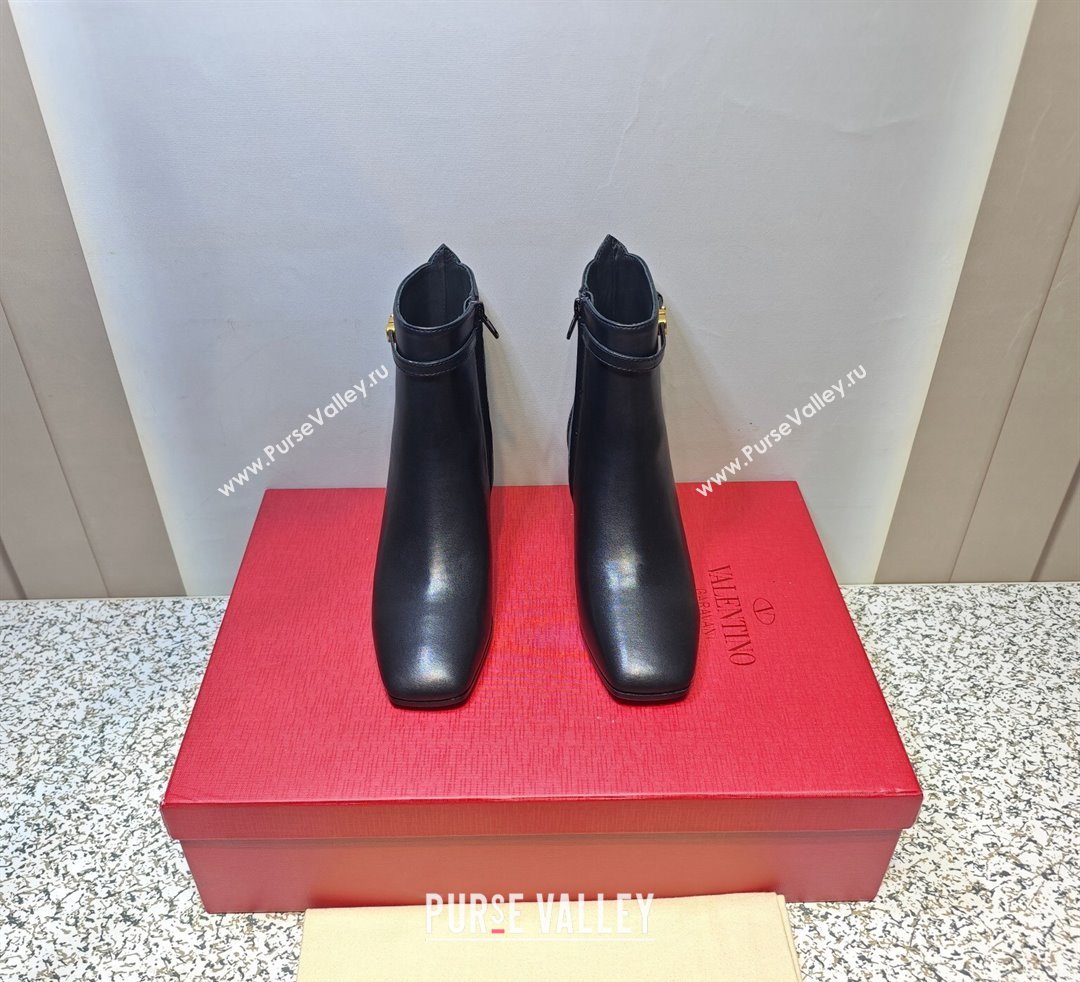 Valentino Heel 4.5cm Tan-Go Ankle boots in calfskin leather Black 2023 (hongyang-23092607)