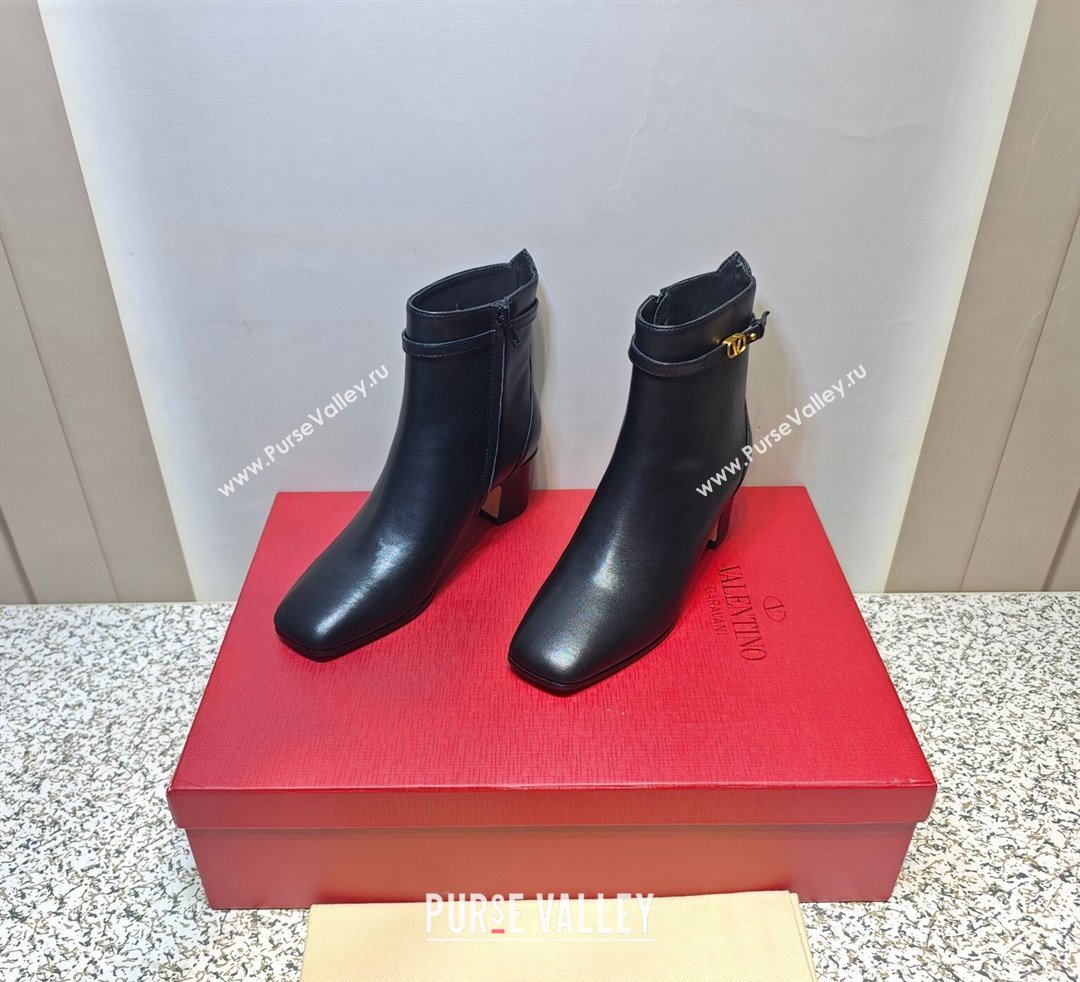 Valentino Heel 4.5cm Tan-Go Ankle boots in calfskin leather Black 2023 (hongyang-23092607)