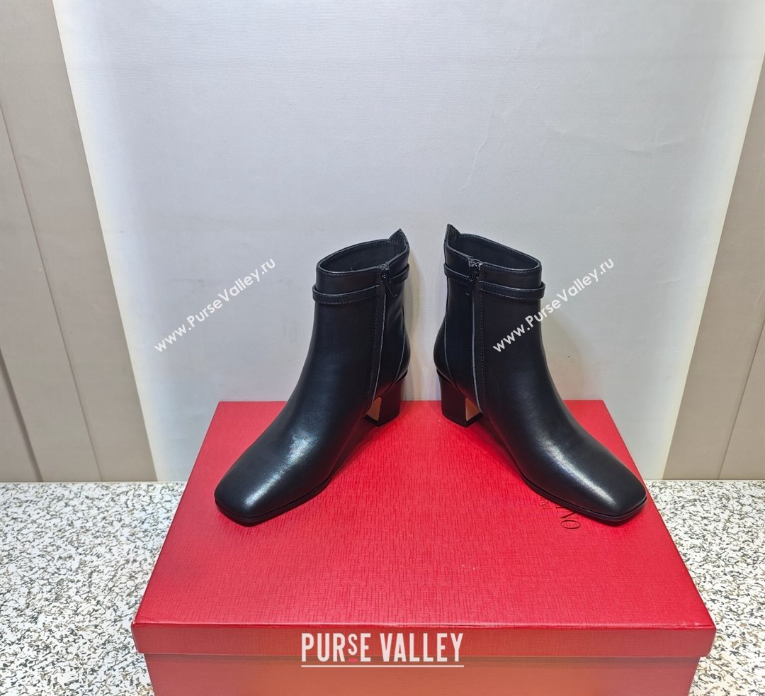 Valentino Heel 4.5cm Tan-Go Ankle boots in calfskin leather Black 2023 (hongyang-23092607)