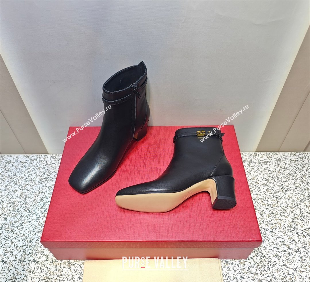 Valentino Heel 4.5cm Tan-Go Ankle boots in calfskin leather Black 2023 (hongyang-23092607)