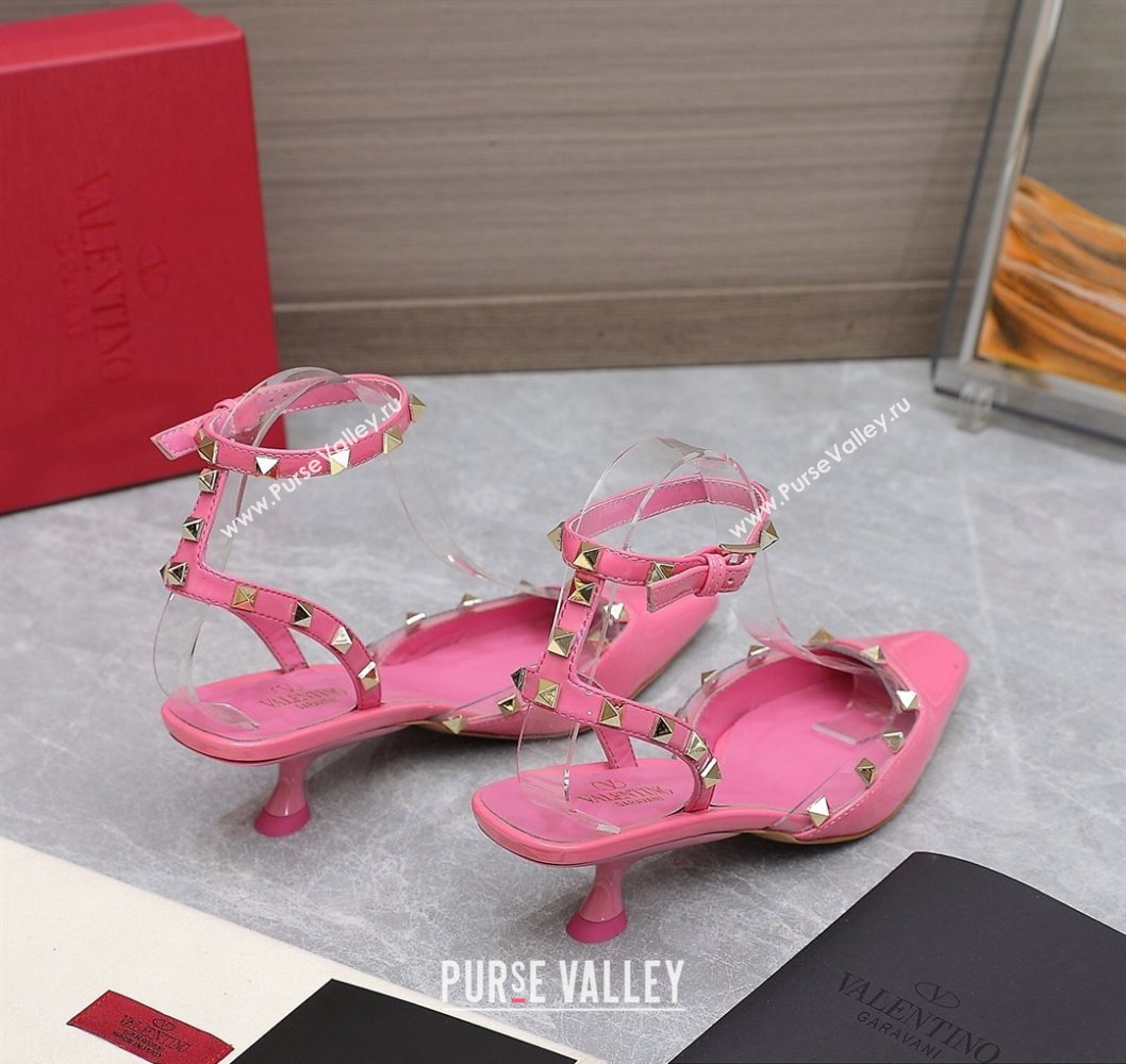 Valentino Heel 5cm Rockstud Couture Pumps in patent leather Pink (hongyang-23101238)