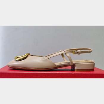 Valentino VLogo Signature Slingback ballerina Flats in leather Nude (hongyang-23101227)