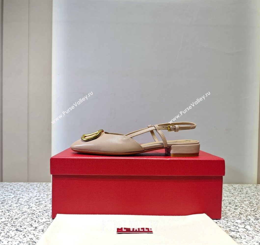 Valentino VLogo Signature Slingback ballerina Flats in leather Nude (hongyang-23101227)