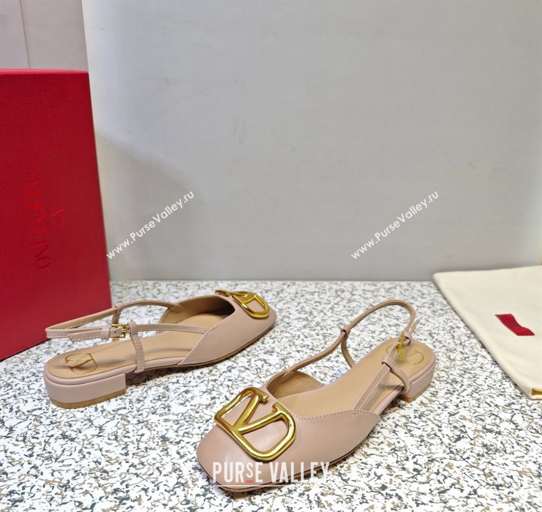 Valentino VLogo Signature Slingback ballerina Flats in leather Nude (hongyang-23101227)