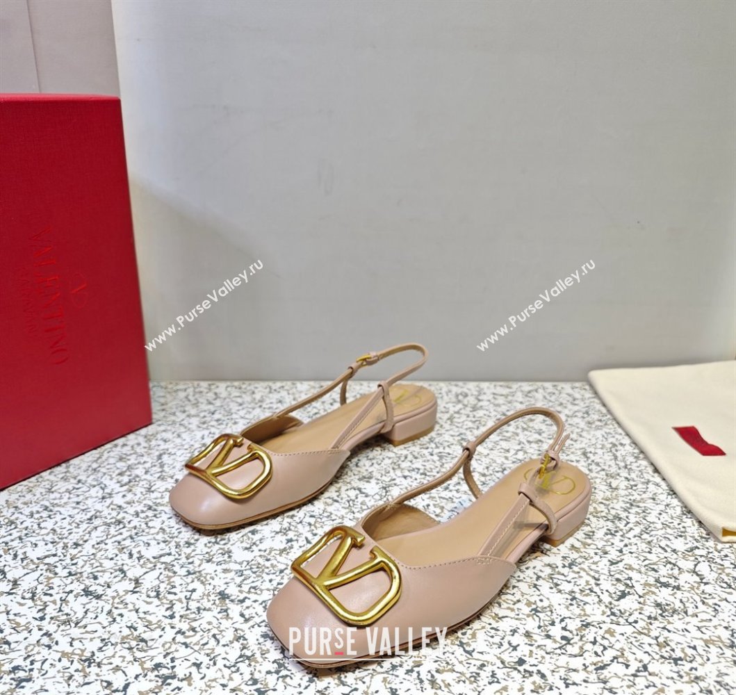 Valentino VLogo Signature Slingback ballerina Flats in leather Nude (hongyang-23101227)