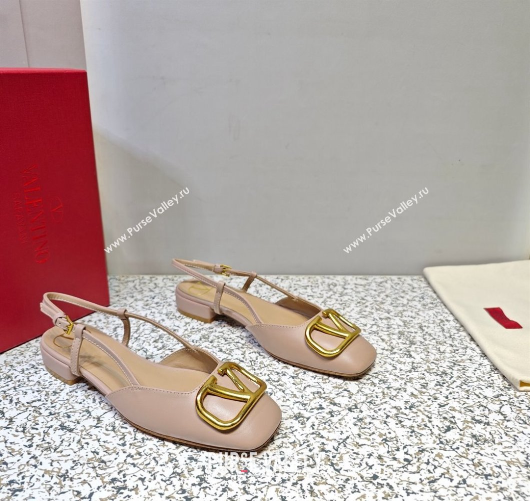 Valentino VLogo Signature Slingback ballerina Flats in leather Nude (hongyang-23101227)