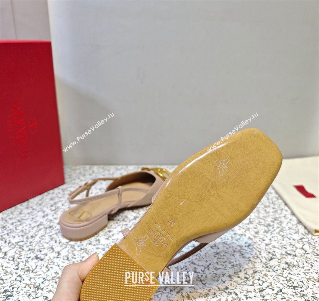 Valentino VLogo Signature Slingback ballerina Flats in leather Nude (hongyang-23101227)