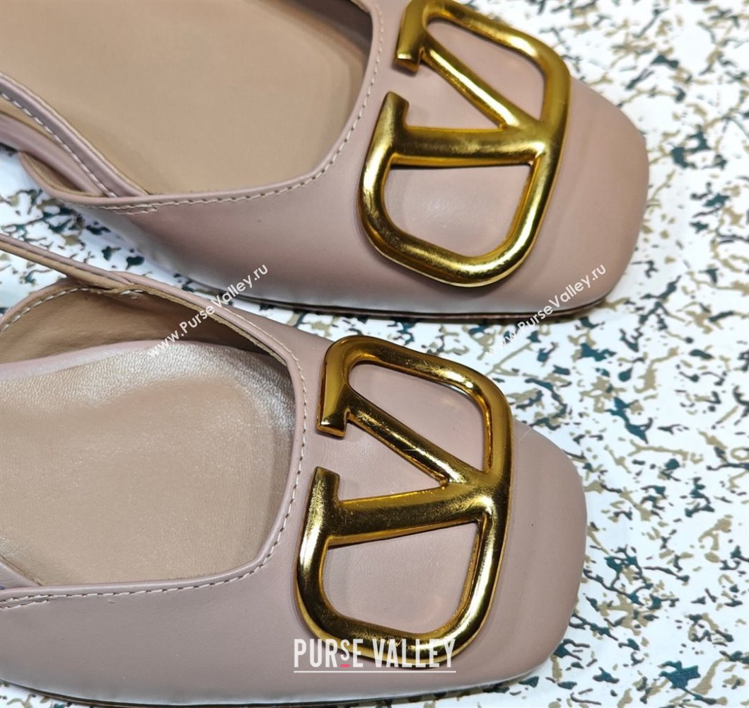 Valentino VLogo Signature Slingback ballerina Flats in leather Nude (hongyang-23101227)
