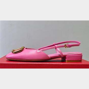 Valentino VLogo Signature Slingback ballerina Flats in leather Pink (hongyang-23101226)