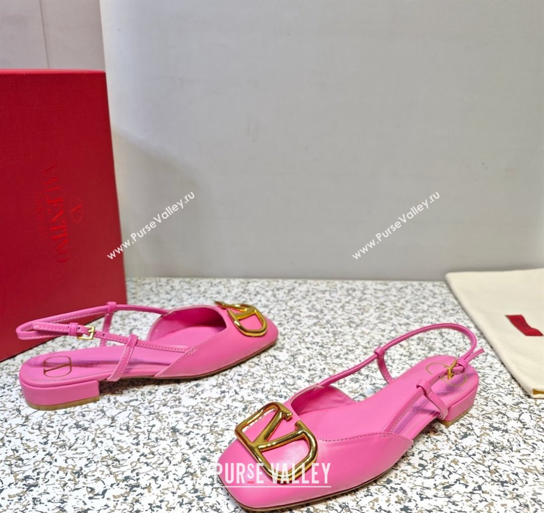 Valentino VLogo Signature Slingback ballerina Flats in leather Pink (hongyang-23101226)