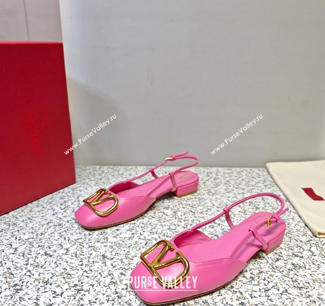 Valentino VLogo Signature Slingback ballerina Flats in leather Pink (hongyang-23101226)