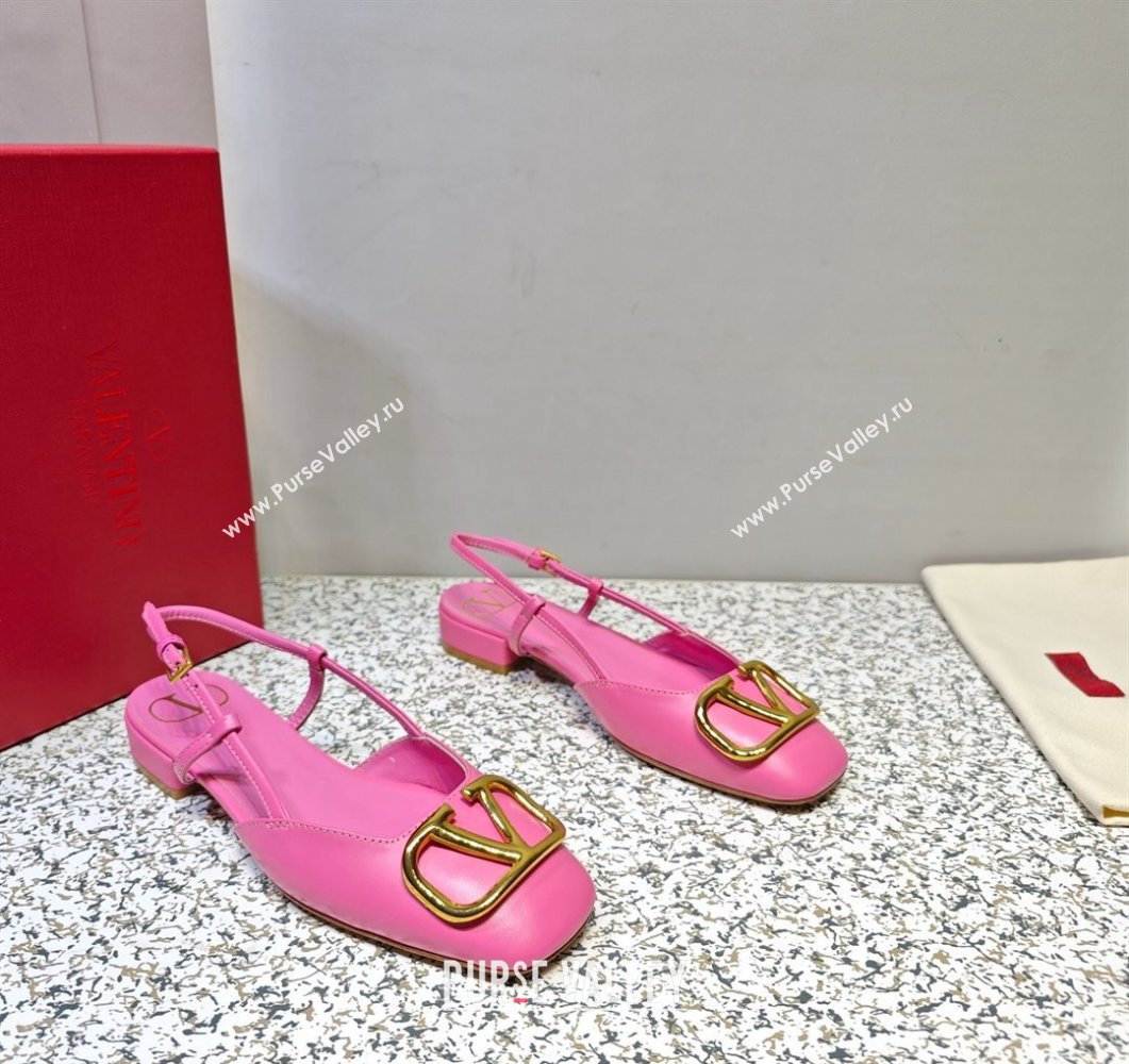 Valentino VLogo Signature Slingback ballerina Flats in leather Pink (hongyang-23101226)