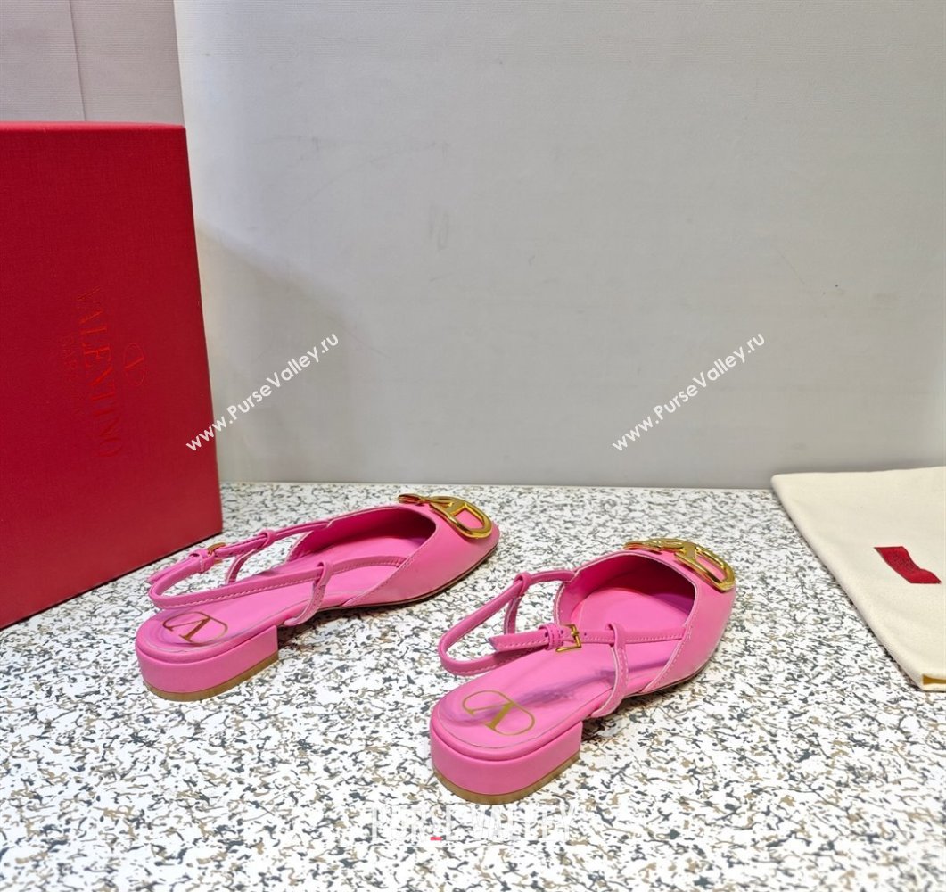 Valentino VLogo Signature Slingback ballerina Flats in leather Pink (hongyang-23101226)