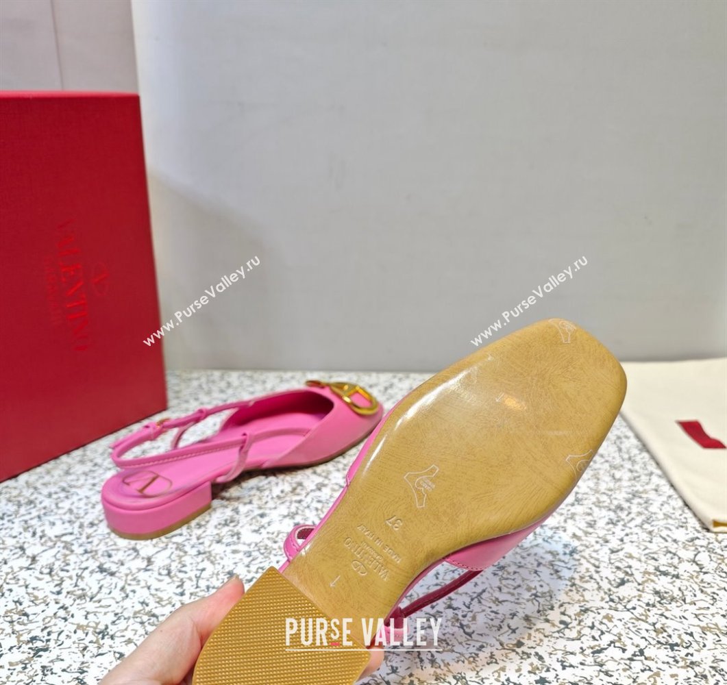 Valentino VLogo Signature Slingback ballerina Flats in leather Pink (hongyang-23101226)