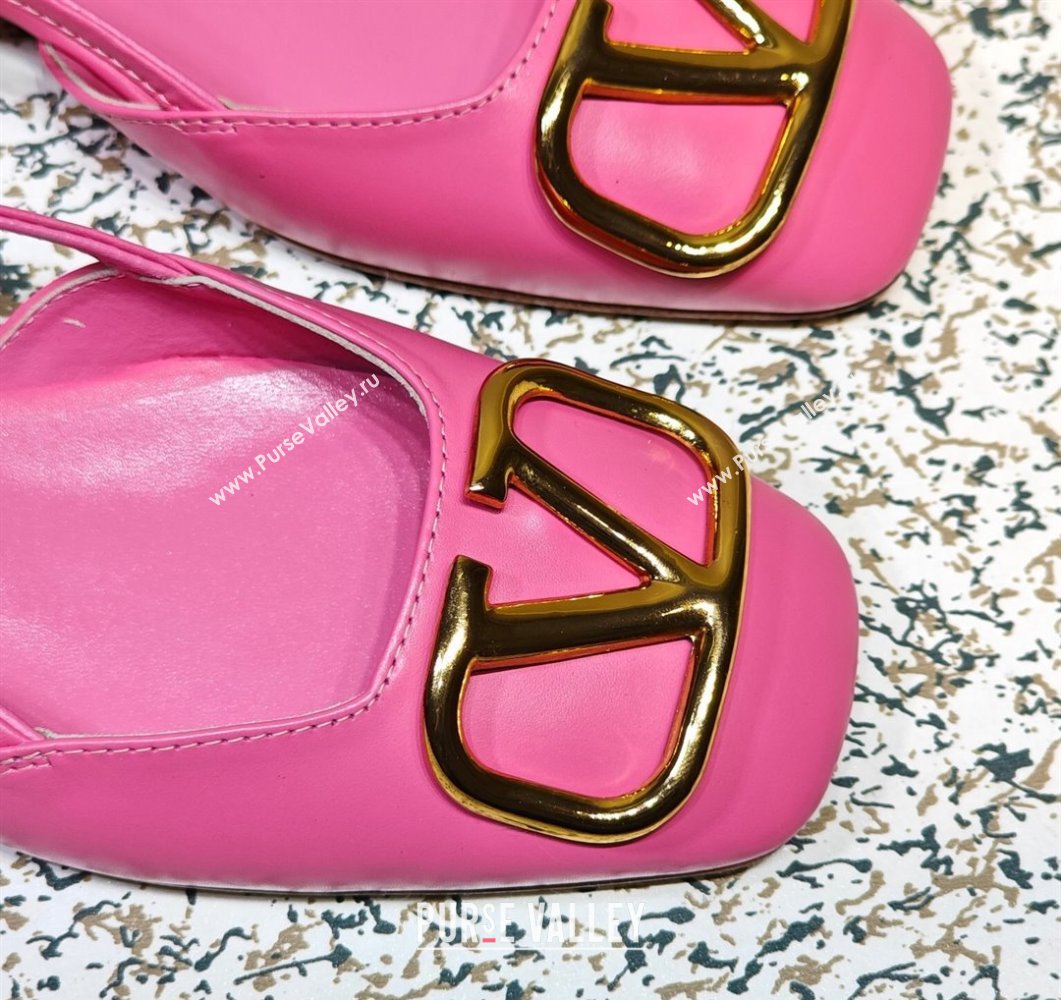Valentino VLogo Signature Slingback ballerina Flats in leather Pink (hongyang-23101226)