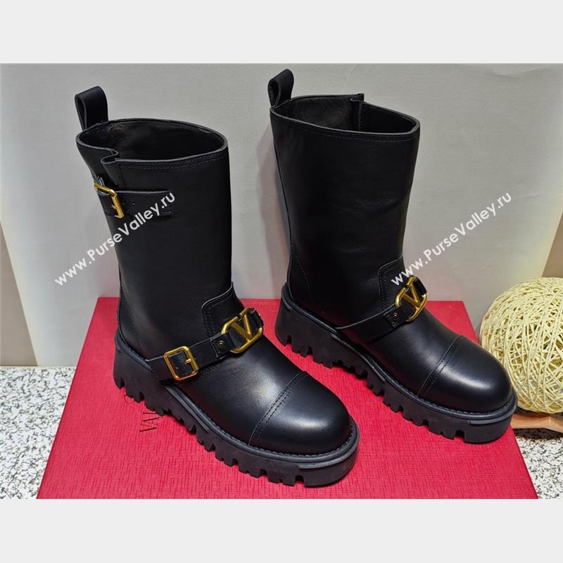 Valentino Heel 5cm VLGO Signature Ankle Boots In Calfskin Black 2023 (hongyang-23092620)