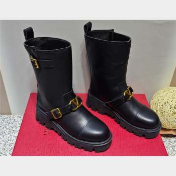 Valentino Heel 5cm VLGO Signature Ankle Boots In Calfskin Black 2023 (hongyang-23092620)