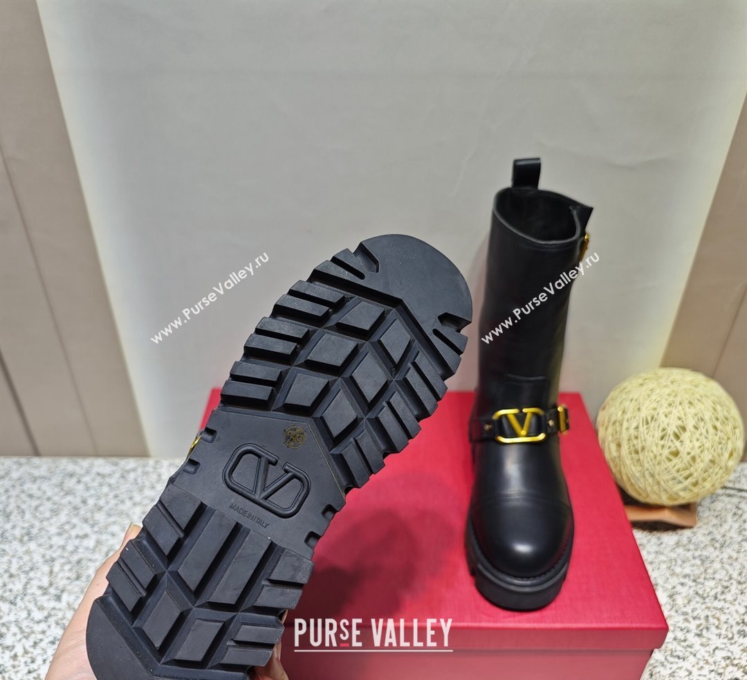 Valentino Heel 5cm VLGO Signature Ankle Boots In Calfskin Black 2023 (hongyang-23092620)