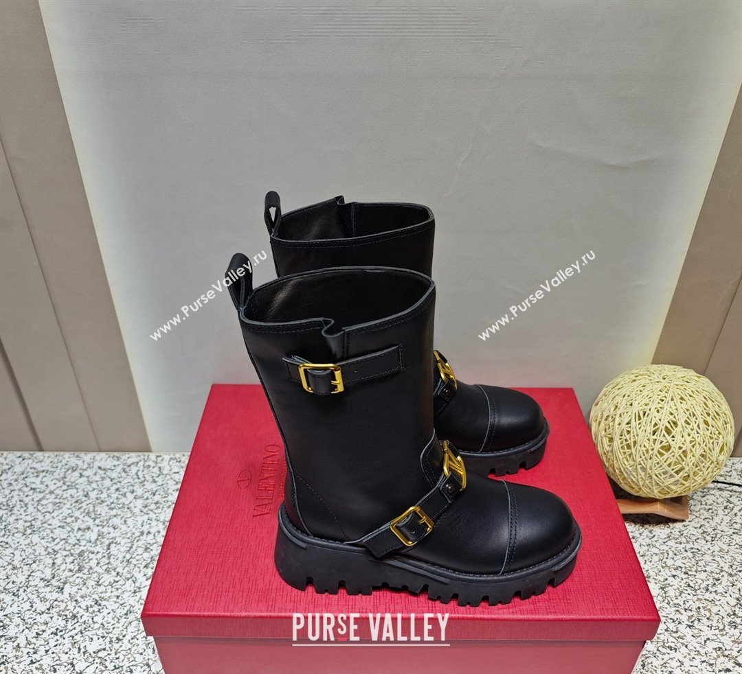 Valentino Heel 5cm VLGO Signature Ankle Boots In Calfskin Black 2023 (hongyang-23092620)