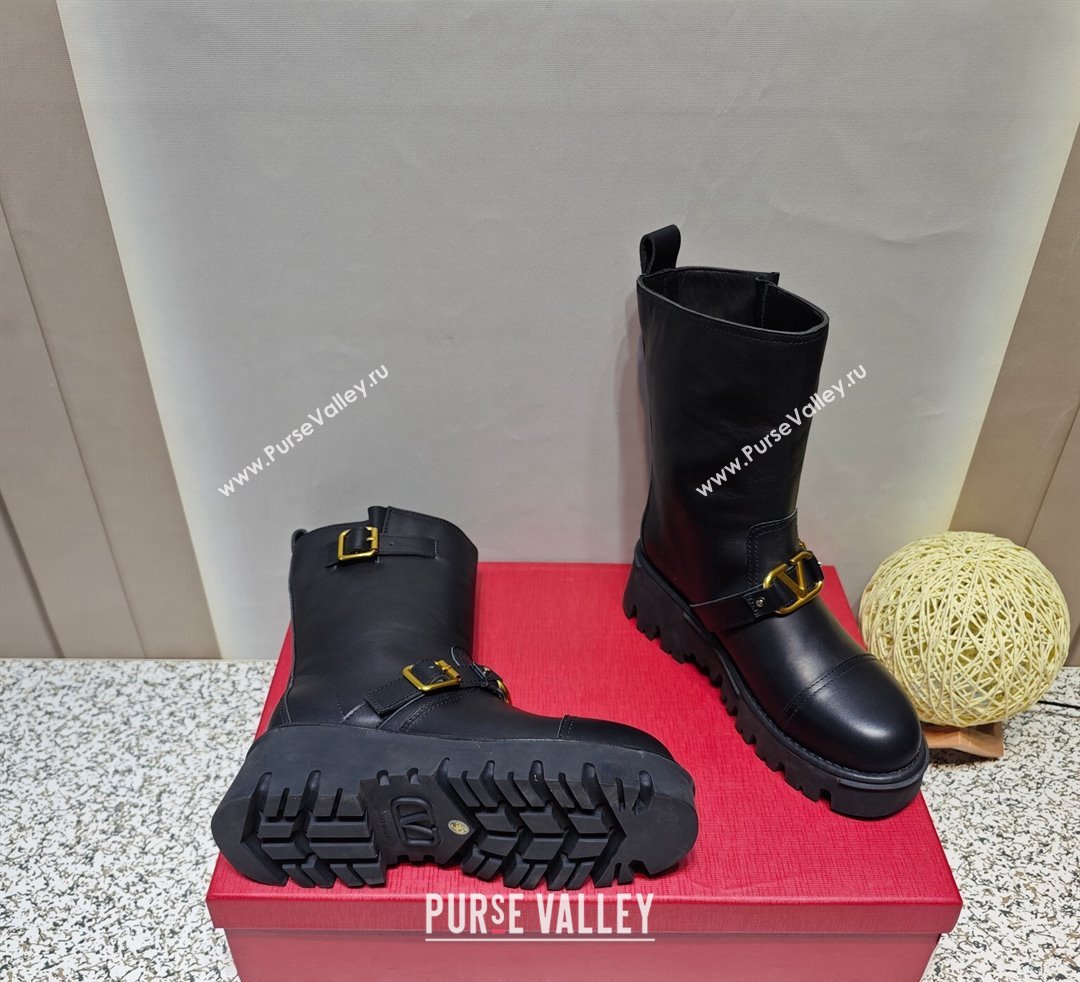 Valentino Heel 5cm VLGO Signature Ankle Boots In Calfskin Black 2023 (hongyang-23092620)