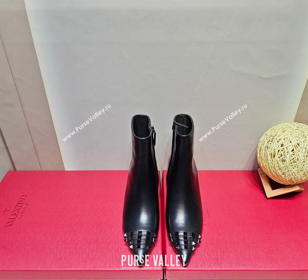 Valentino Heel 8cm Rockstud ankle boots in calfskin Black 2023 (hongyang-23092618)