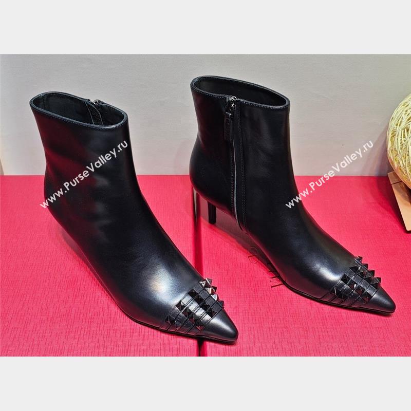 Valentino Heel 8cm Rockstud ankle boots in calfskin Black 2023 (hongyang-23092618)