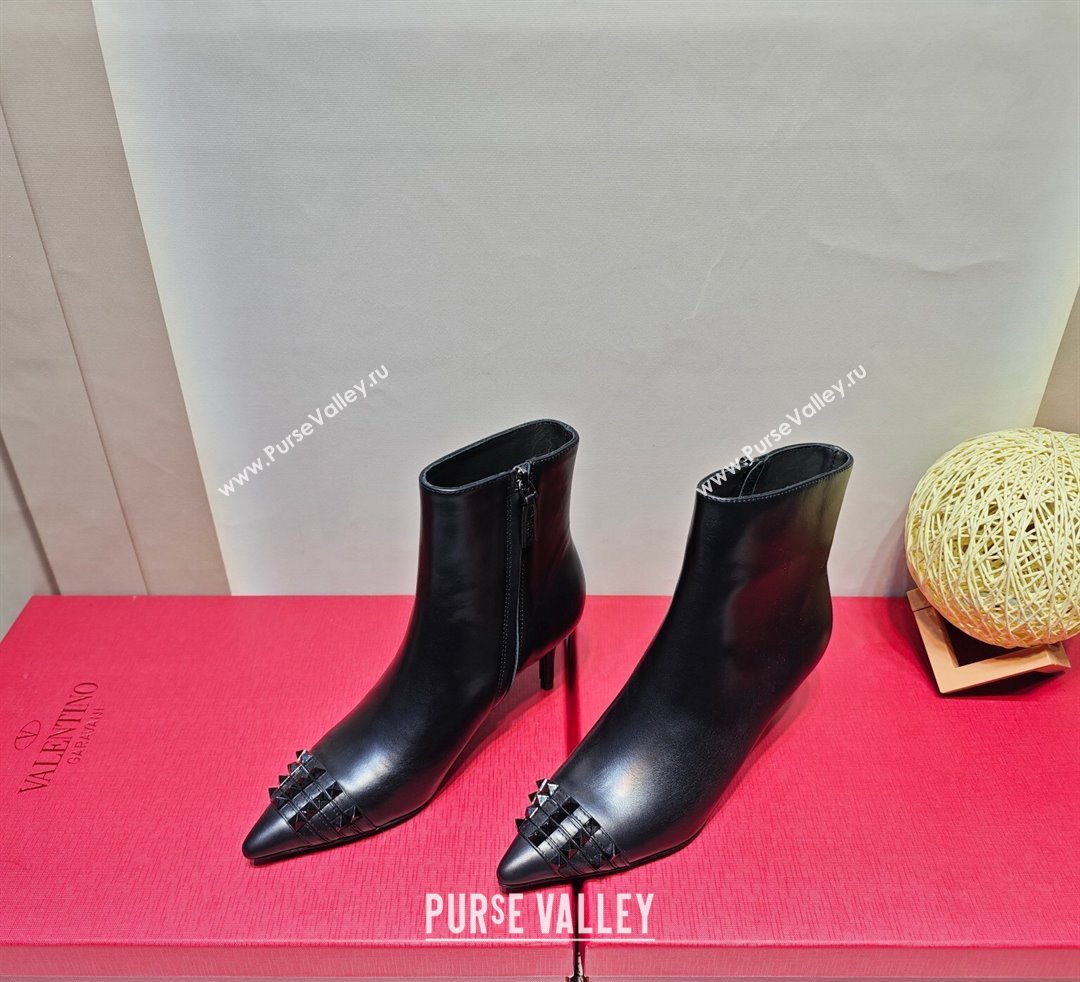 Valentino Heel 8cm Rockstud ankle boots in calfskin Black 2023 (hongyang-23092618)