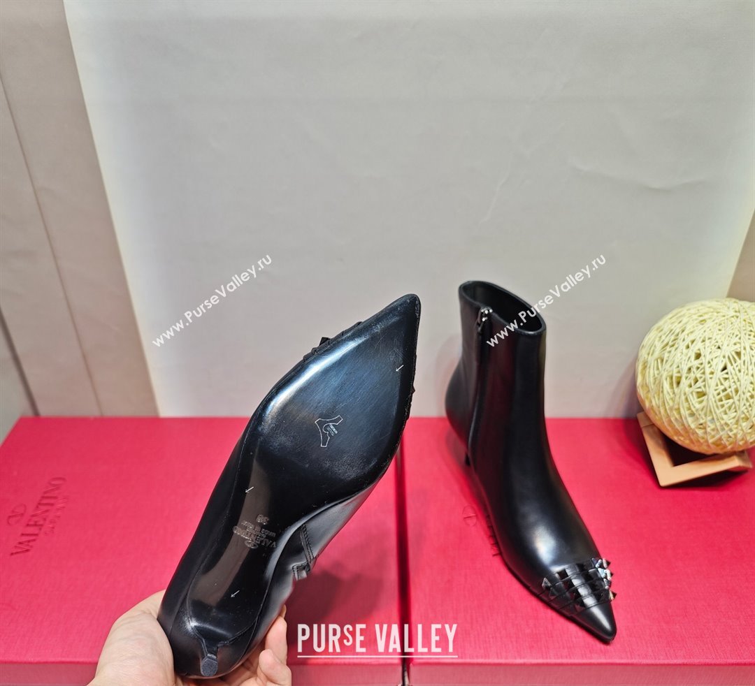 Valentino Heel 8cm Rockstud ankle boots in calfskin Black 2023 (hongyang-23092618)
