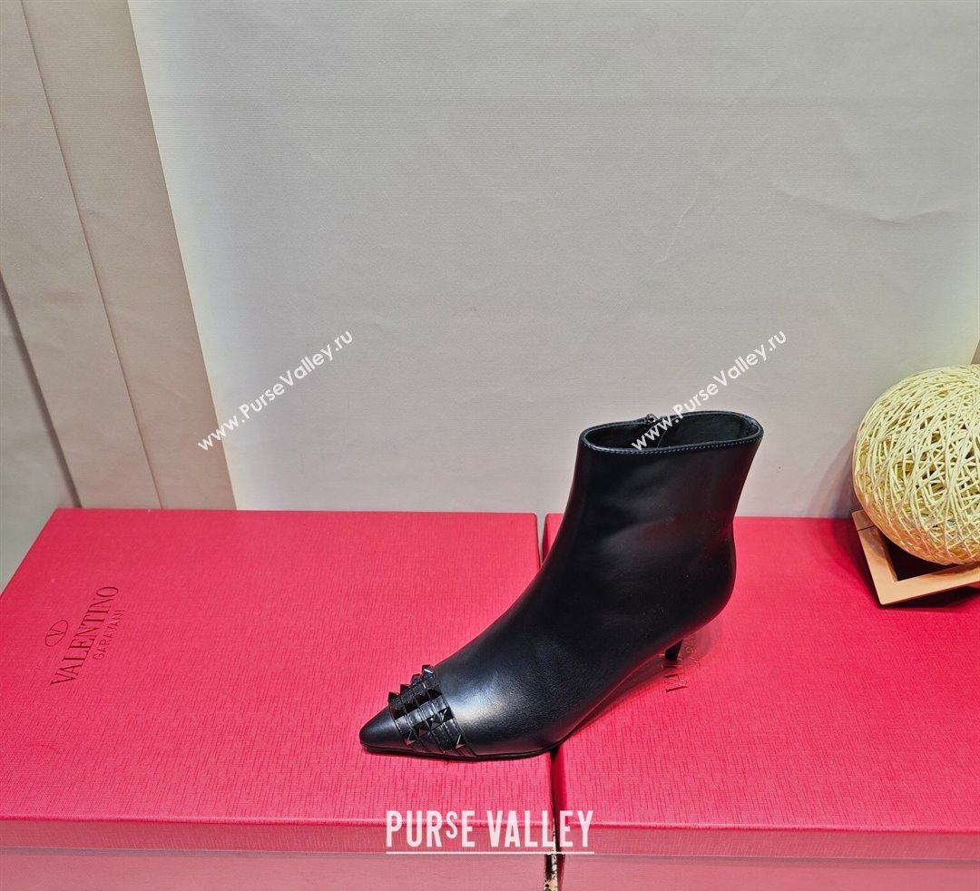 Valentino Heel 8cm Rockstud ankle boots in calfskin Black 2023 (hongyang-23092618)