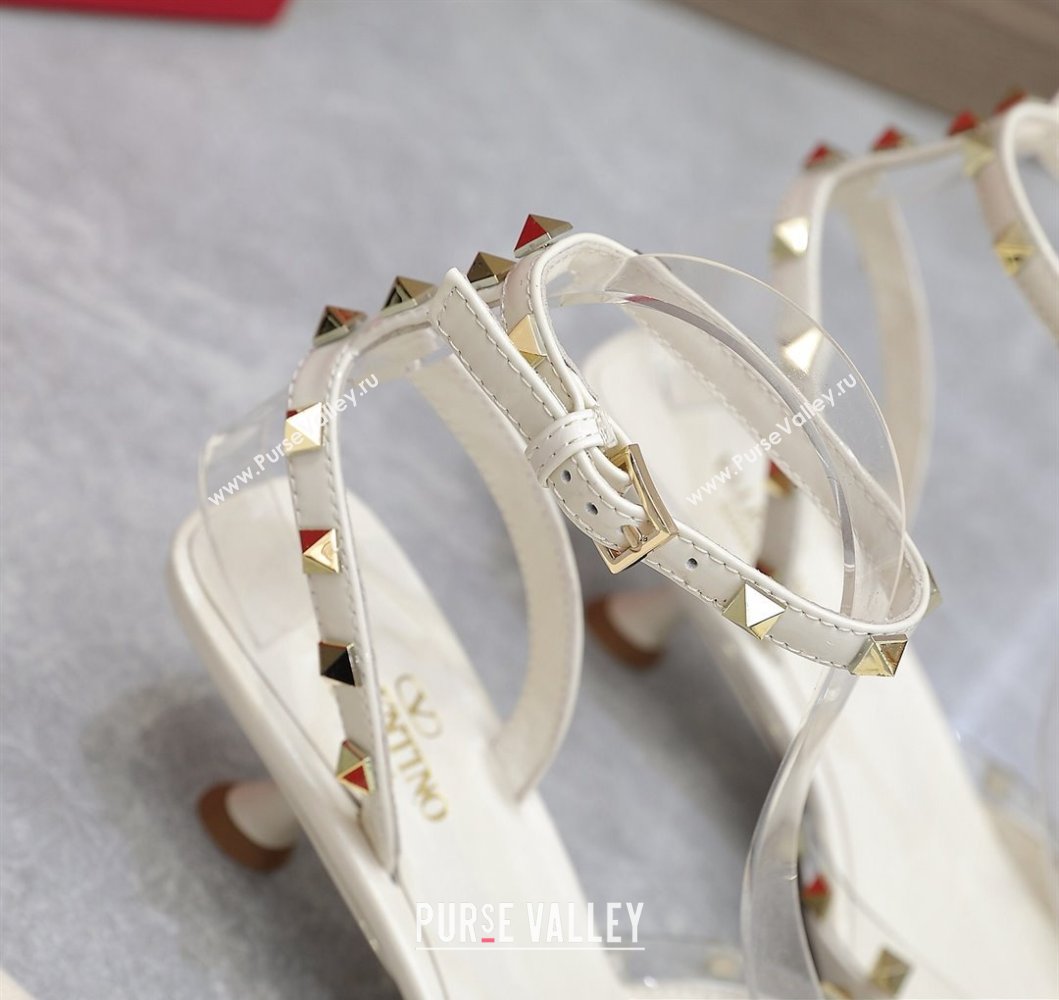 Valentino Heel 5cm Rockstud Couture Pumps in patent leather White (hongyang-23101237)