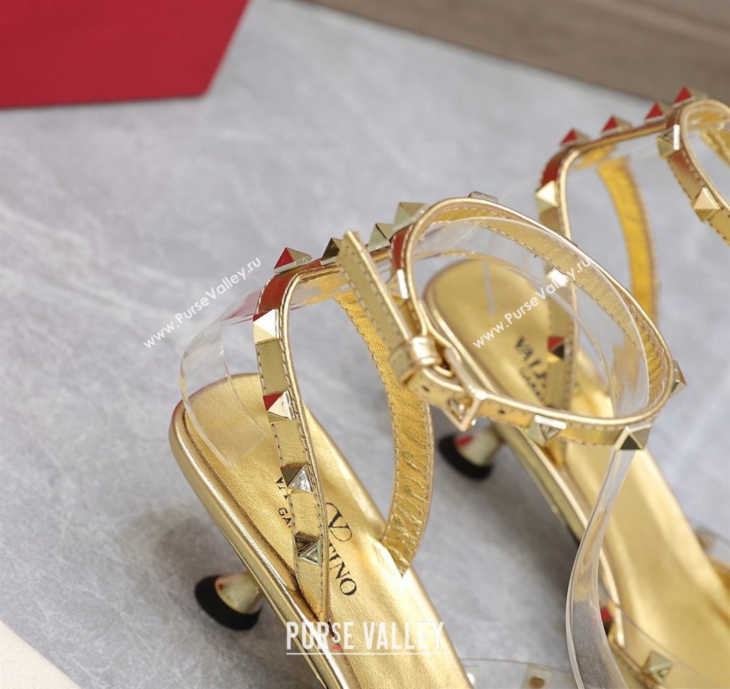 Valentino Heel 5cm Rockstud Couture Pumps in Mirror Gold (hongyang-23101240)
