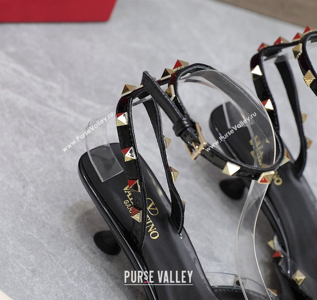Valentino Heel 5cm Rockstud Couture Pumps in patent leather Black (hongyang-23101236)